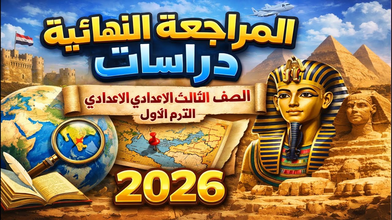 مراجعه دراسات تالته اعدادي الترم الاول | حل امتحان دراسات للصف الثالث الاعدادي ترم اول مراجعة تالتة