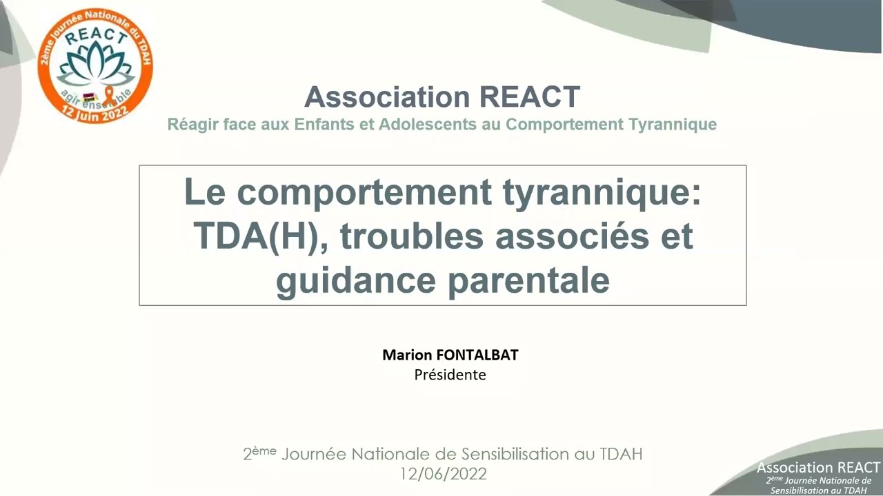 Enfant à comportement tyrannique et TDAH   REACT