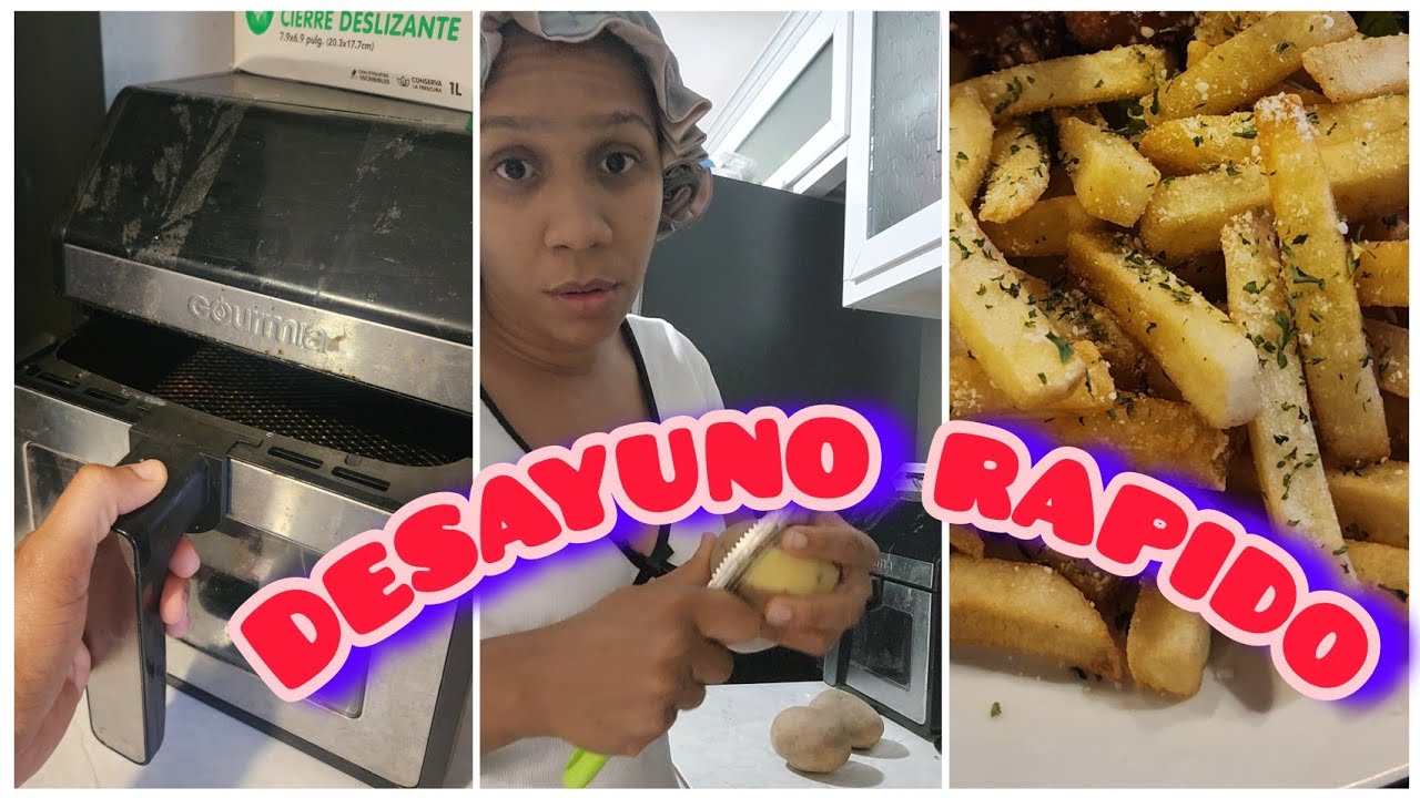 DESAYUNO facil en la FREIDORA para mis hijos  | PAPAS CRUJIENTES en Air Fryer #airfryer #freidora 