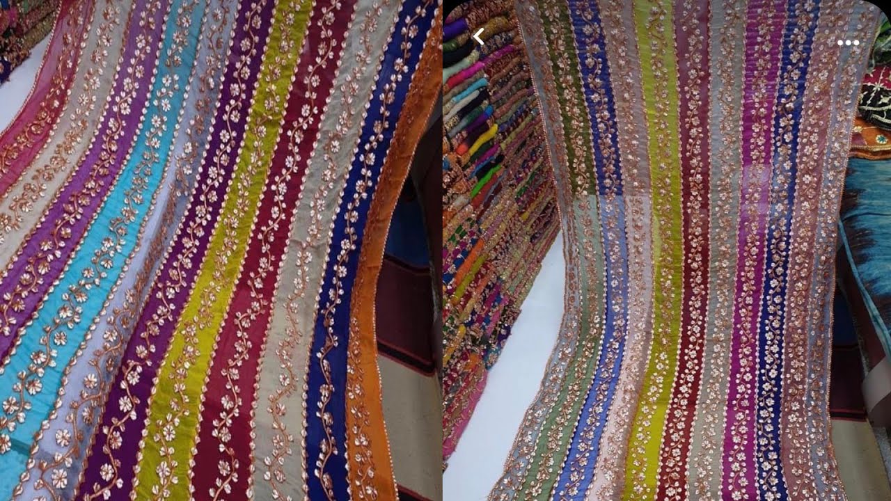 How To Make Designer Dupatta At Home/DIY Embroidered Dupatta
