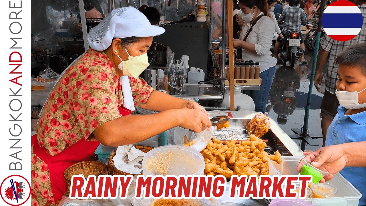 Rainy Morning at Wat Nong Khaem Weekend Market – Fresh Produce & Street Food in Bangkok