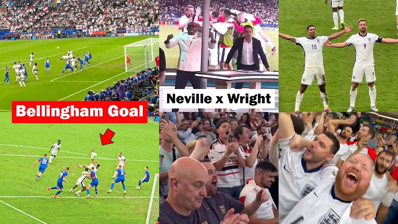 England Fans Reactions to Jude Bellingham Bicycle Kick Goal vs Slovakia
