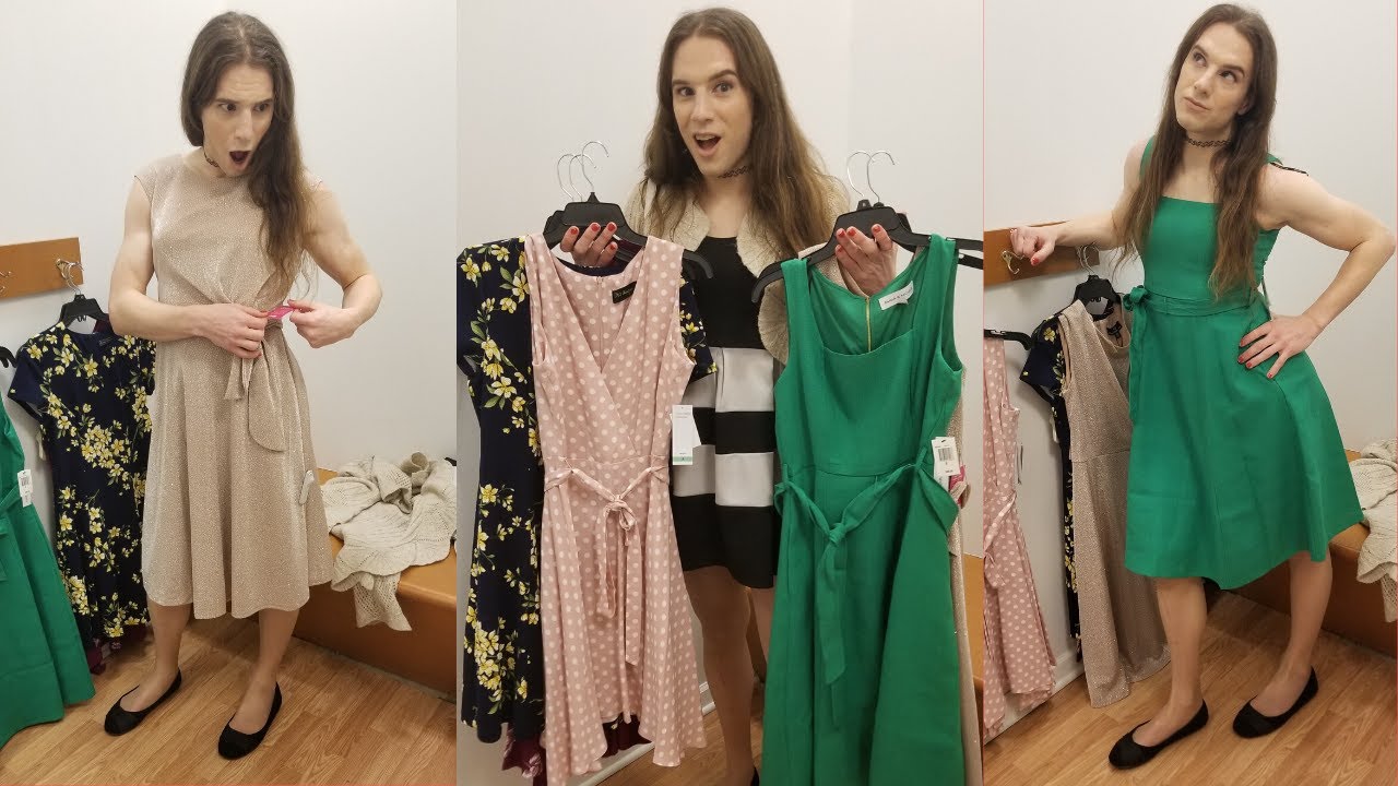 Crossdresser goes shopping at Belk / Crossdressing try on in public