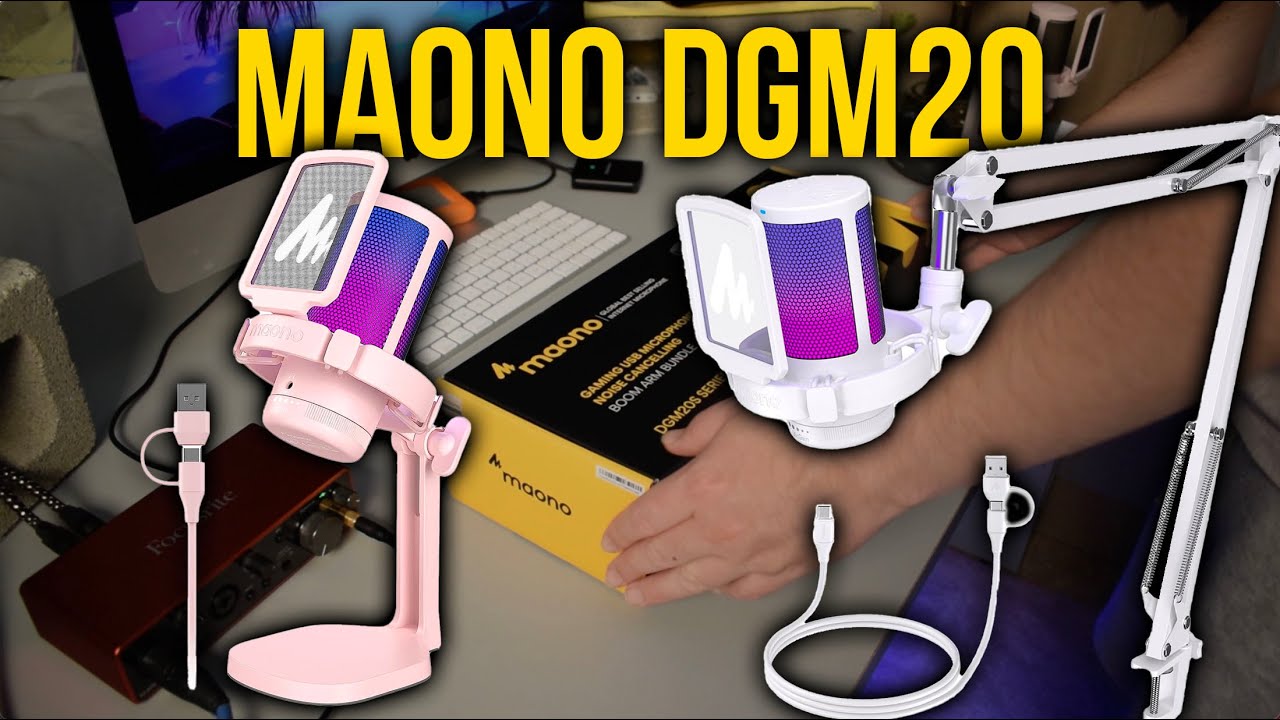 Конденсаторный USB-микрофон Maono DGM20 GamerWave с RGB-подсветкой! Распаковка и обзор!