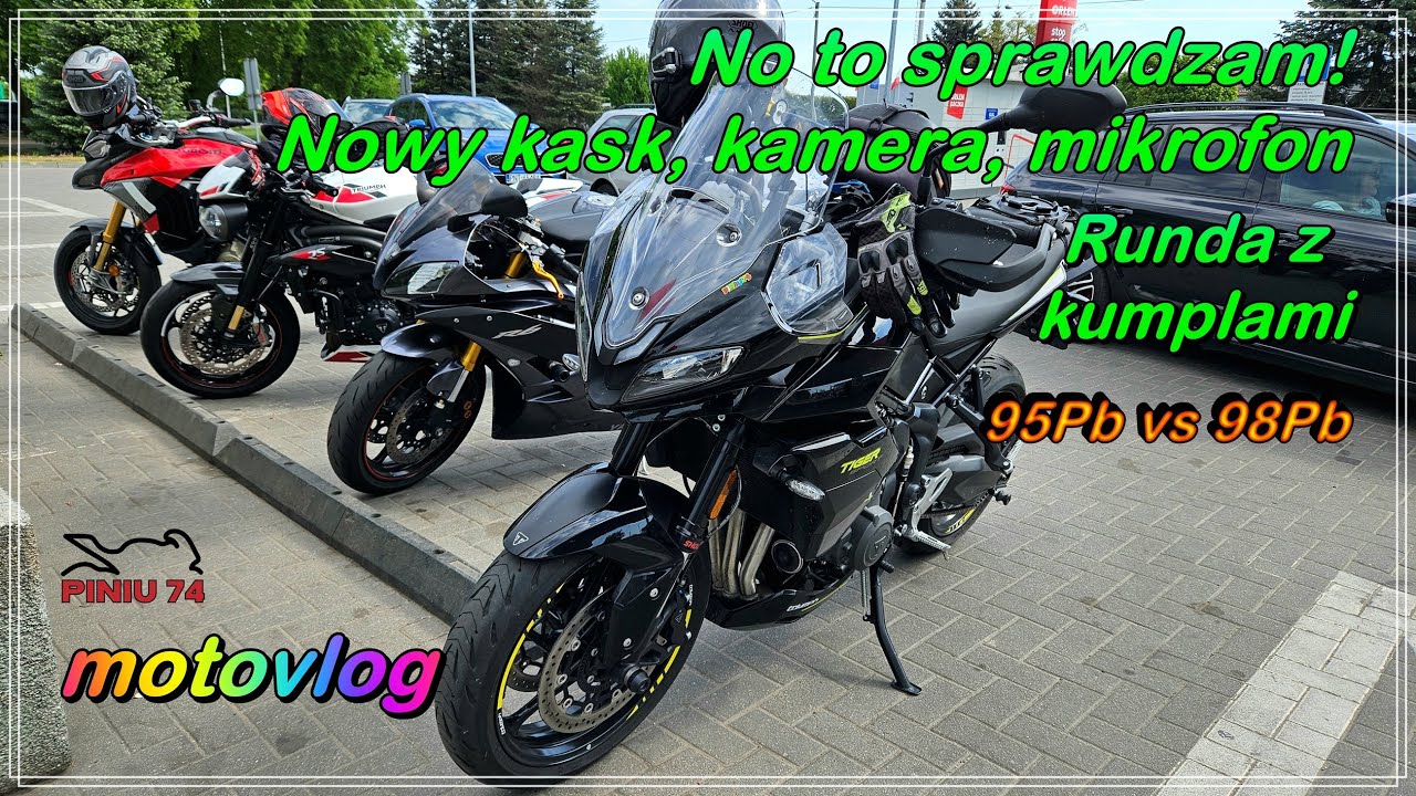 Tiger 800 Sport | Nowy kask, kamera, mikrofon | Runda z kumplami | 95Pb vs 98Pb | Motovlog