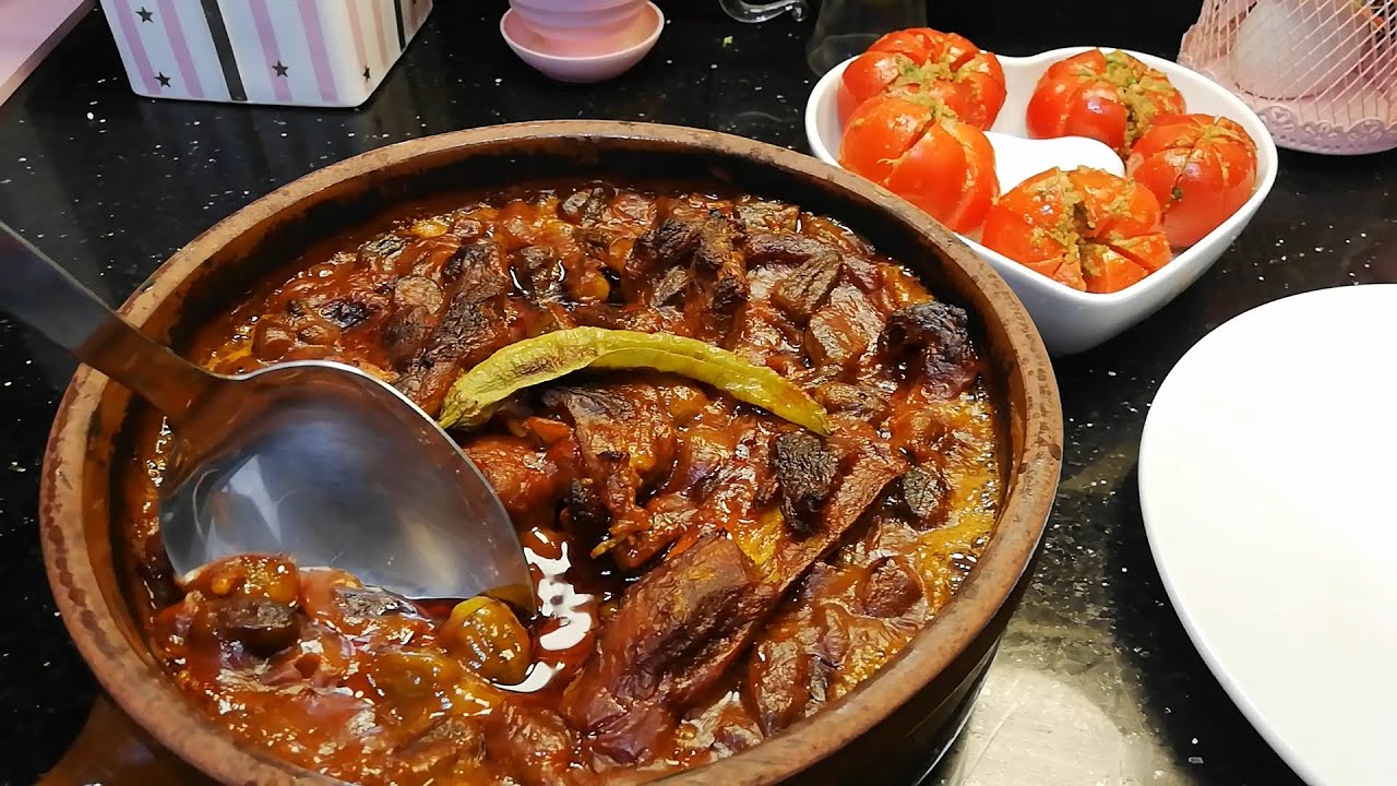 طاجن باميه باللحمه الضاني 😋