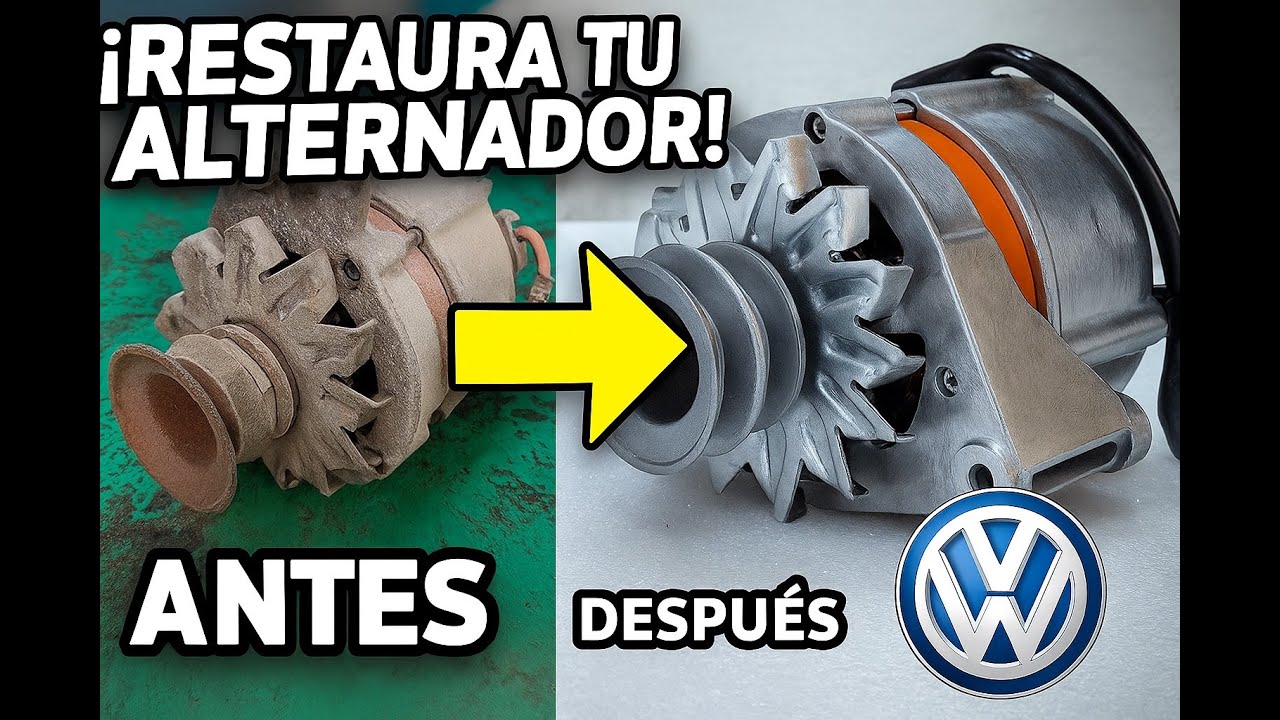 Alternador VW Caddy 1.4D restaurado 💥 Mira el cambio