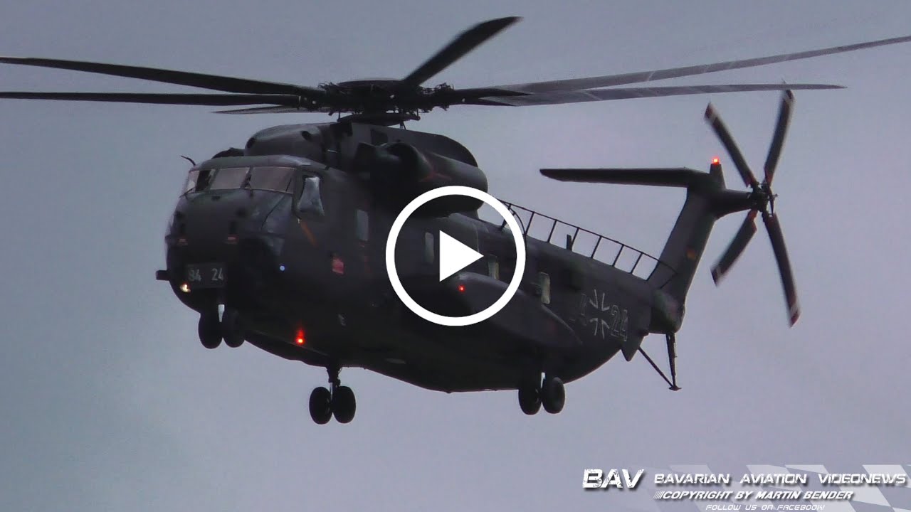 Sikorsky CH-53GA - German Air Force 84+24 - fly by at Memmingen Airport