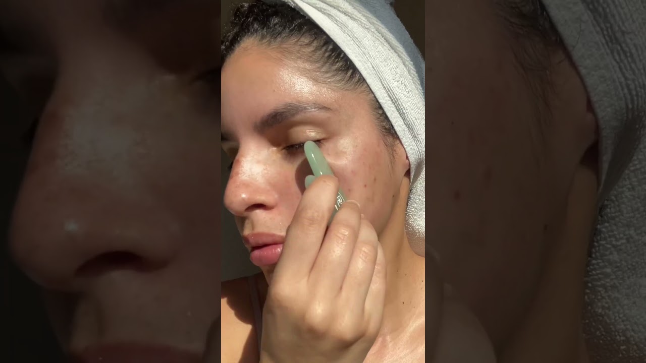 Skincare routine with Roll On Jade beauty tools @ariane.viiana