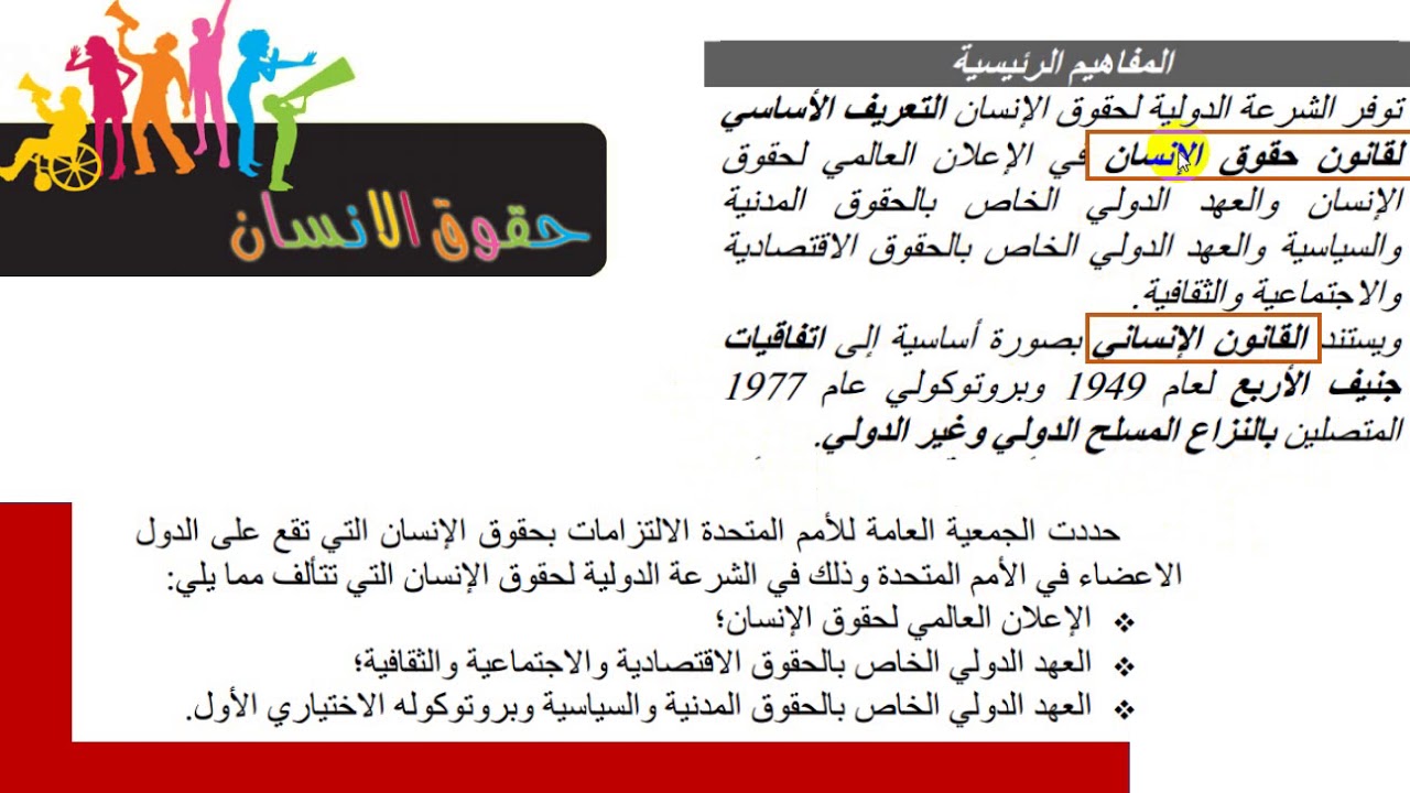 محاضرة مفهوم القانون الدولي الإنساني