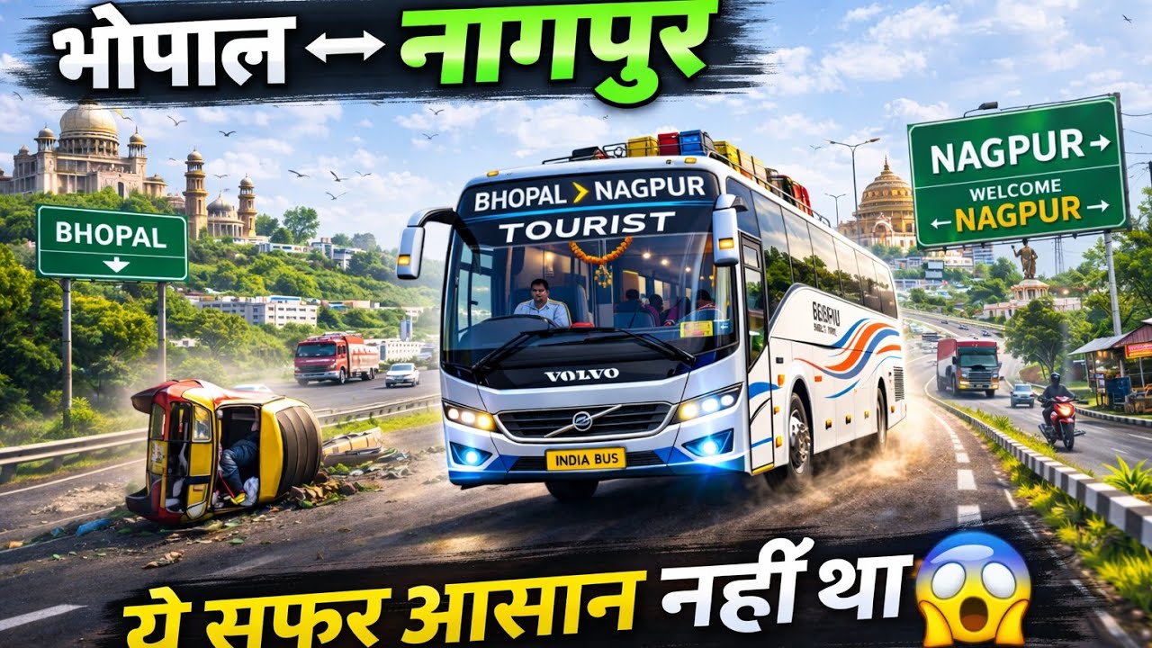 Bhopal to Nagpur Bus Simulator Gameplay | Indian Bus Simulator Realistic Drive 🚍🔥