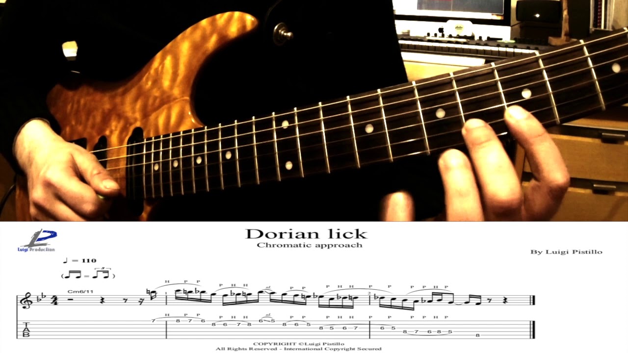 Guitar Lessons Lick #4 Dorian chromatic approach lick ( Fusion Sound )
