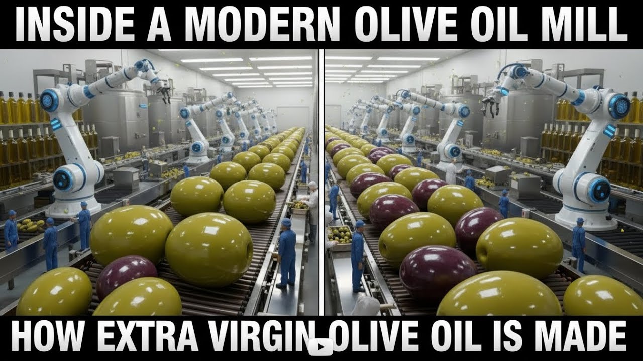Inside a Modern Olive Oil Mill How Extra Virgin Olive Oil Is Made From Fresh Olives -leather factory