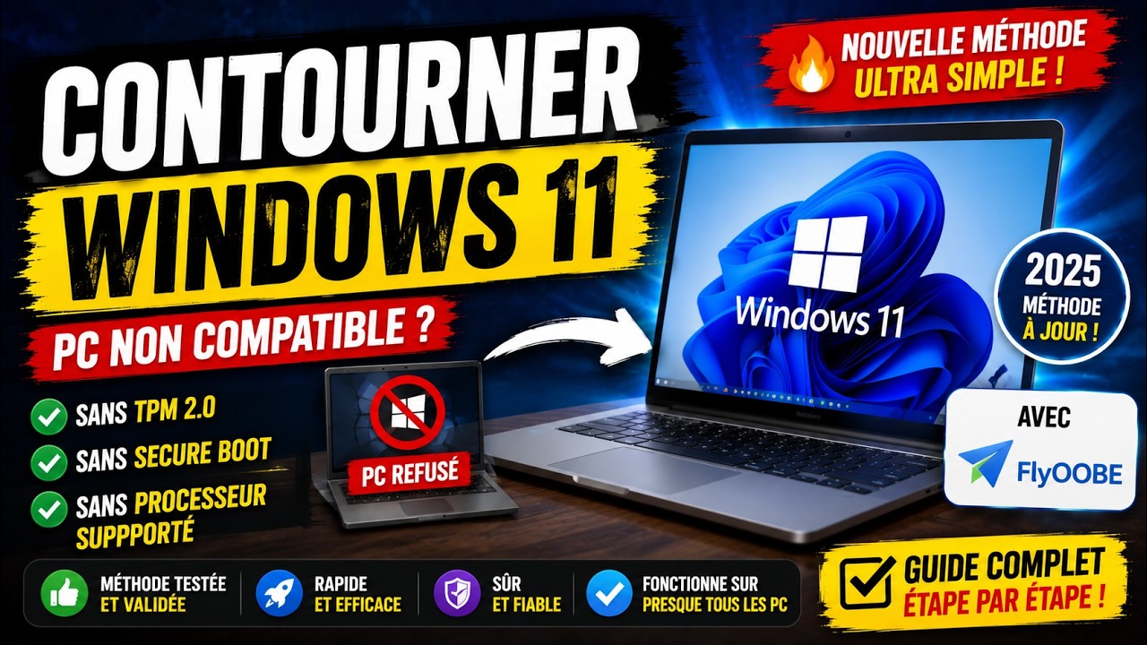 🔥Installer Windows 11 sur un PC Non Compatible (2025) | Nouvelle Méthode Ultra Simple avec FlyOOBE !