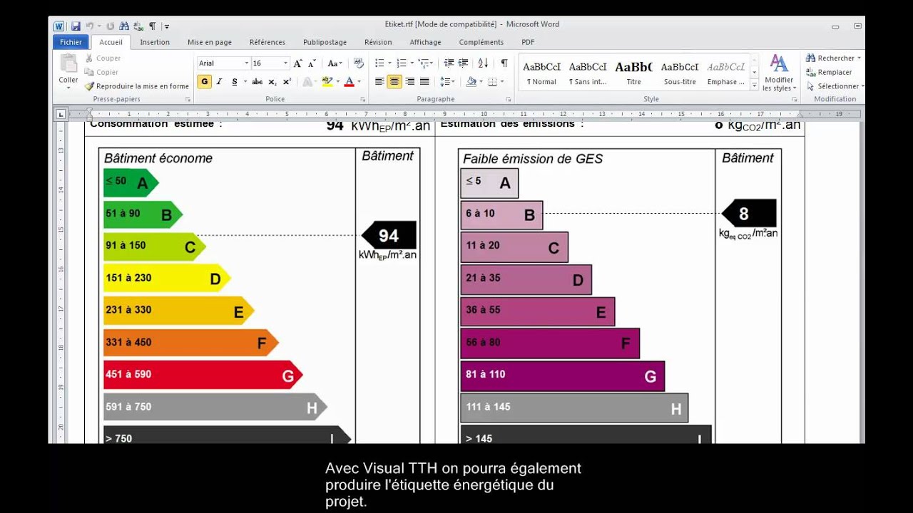 Calcul thermique r&eacute;glementaire RT2012 sur Visual TTH &agrave; partir de plan Revit MEP