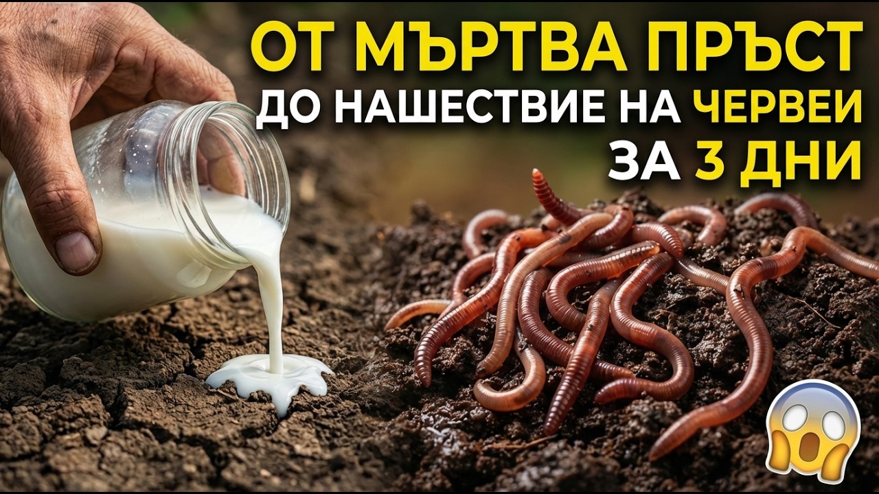 Излях това в мъртвата си градина… и хиляди червеи се появиха за 3 дни!