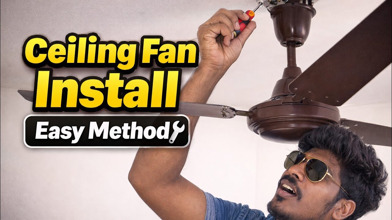 Ceiling Fan Fixing | Step by Step Easy Installation | Home Electrical Tips @R2dinfotamil