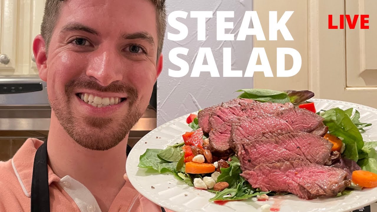 Cooking Perfect Tenderloin Steak Salad on Easter - Seared & Baked Medium Rare: LIVE