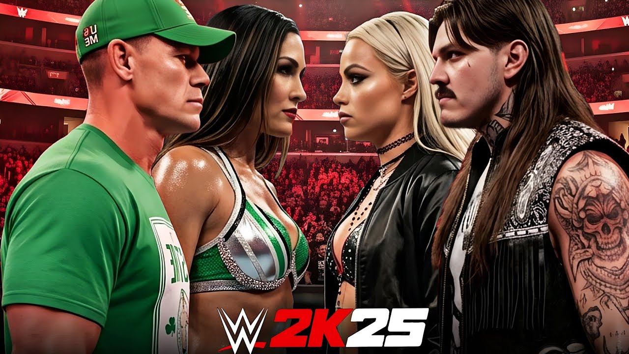 John Cena & Nikki Bella vs Liv Morgan & Dominik Mysterio | Intergender Tag Match WWE 2K25