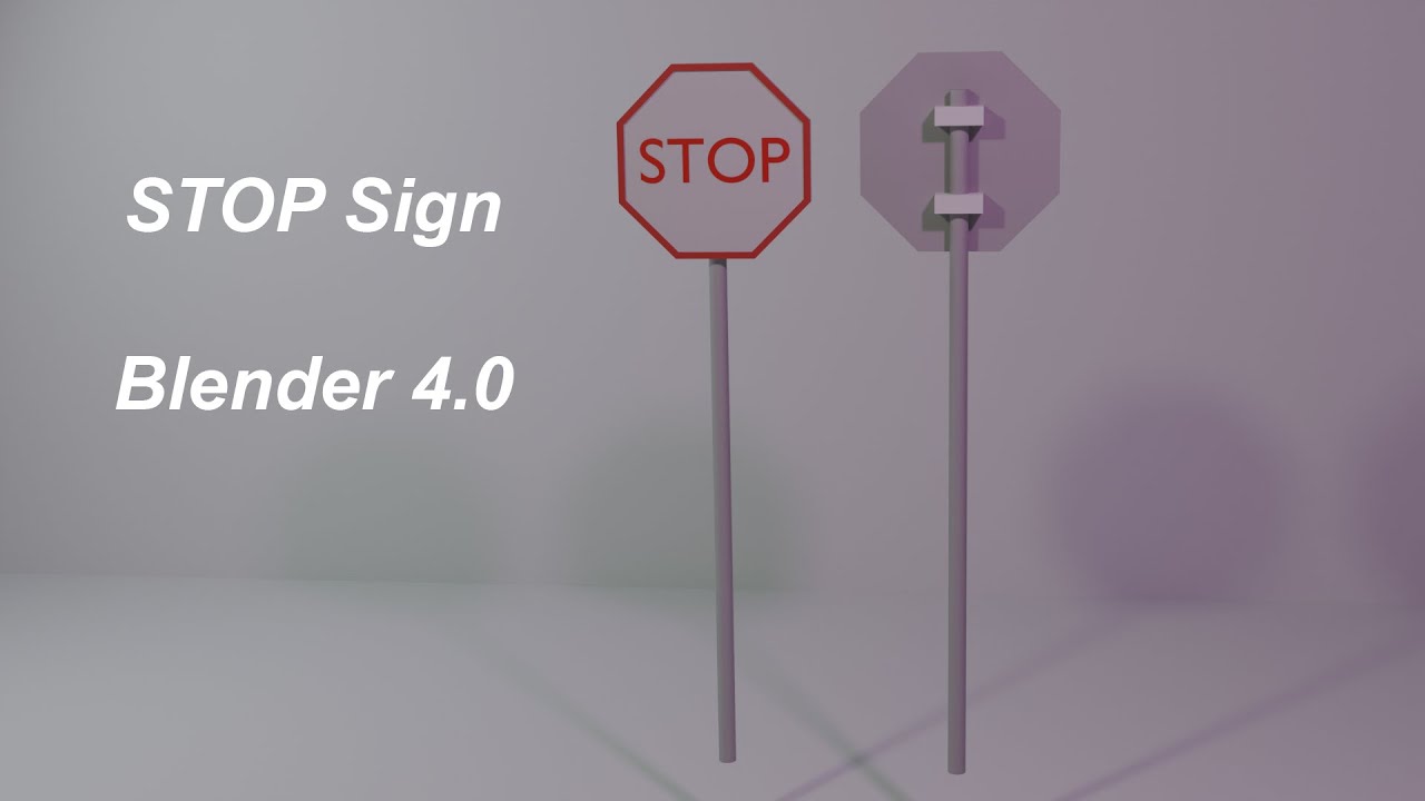 blender tutorial - Low Poly STOP Sign - 04