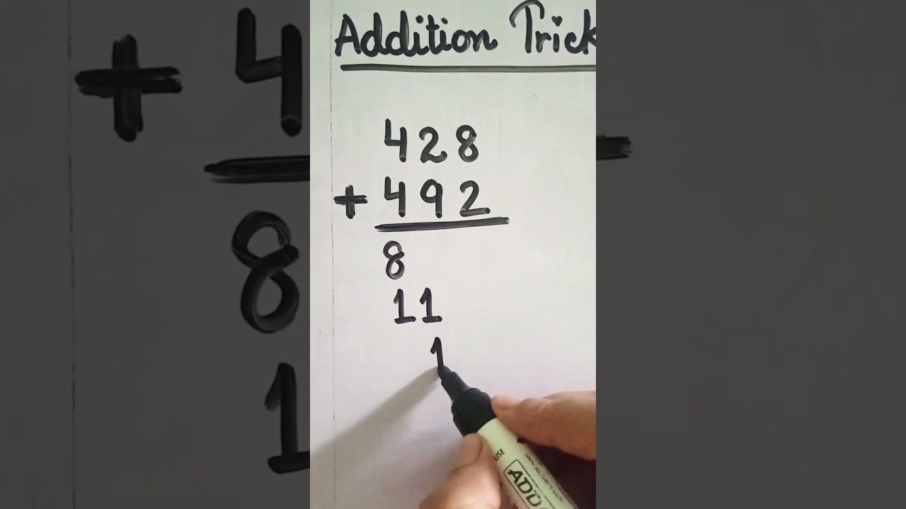 simple Easy Addition Trick #math #maths #tricks #addition #additiontricks