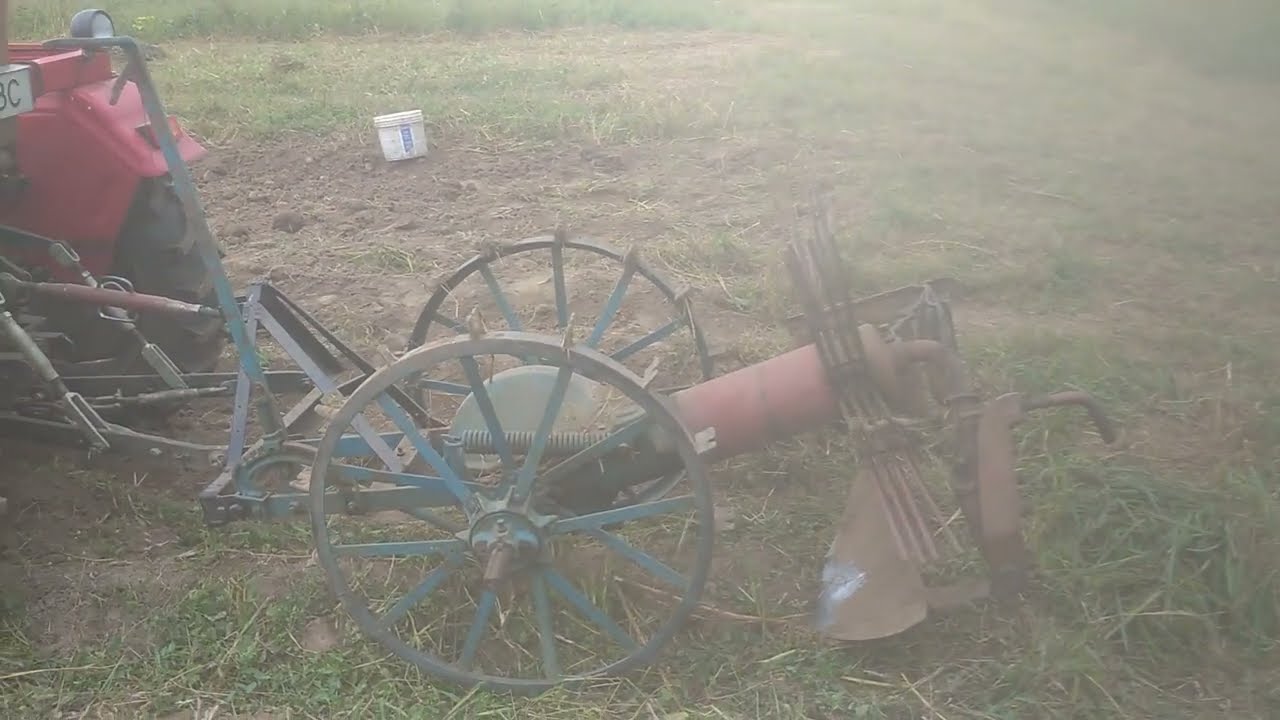 Копання картоплі Шифенг 244 з старою польською кінною копачкою.