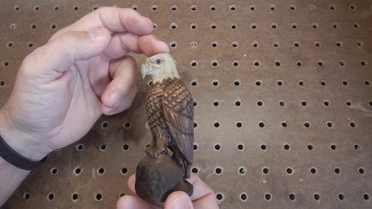Power Wood Carving a Bald Eagle with Foredom and Dremel 3000