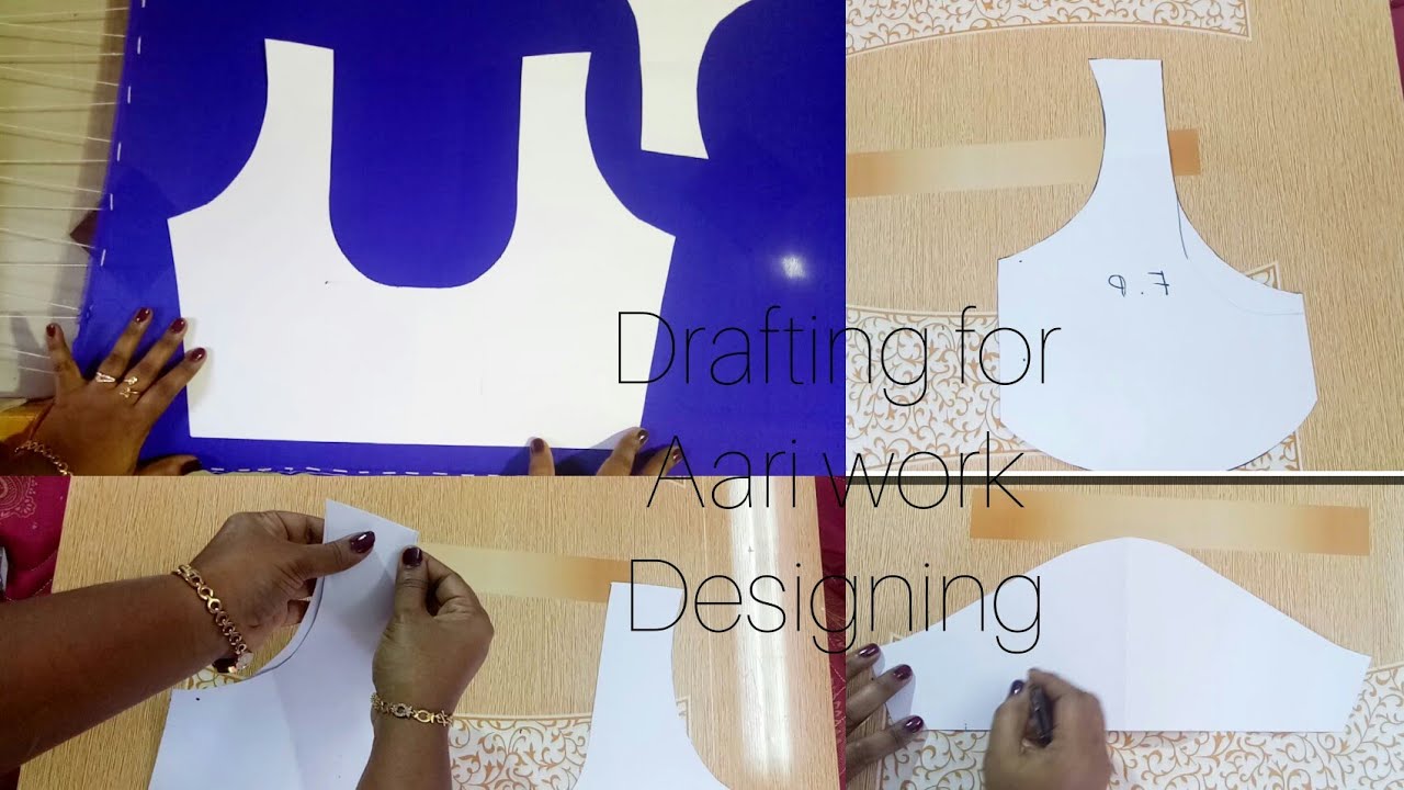 How to draft blouse pattern for aari work embroidery?