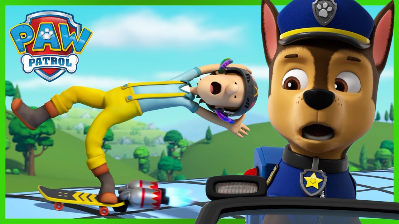 Tlapková patrola zachraňuje Turbota před raketově poháněným skateboardem Tlapková Patrola PAW Patrol