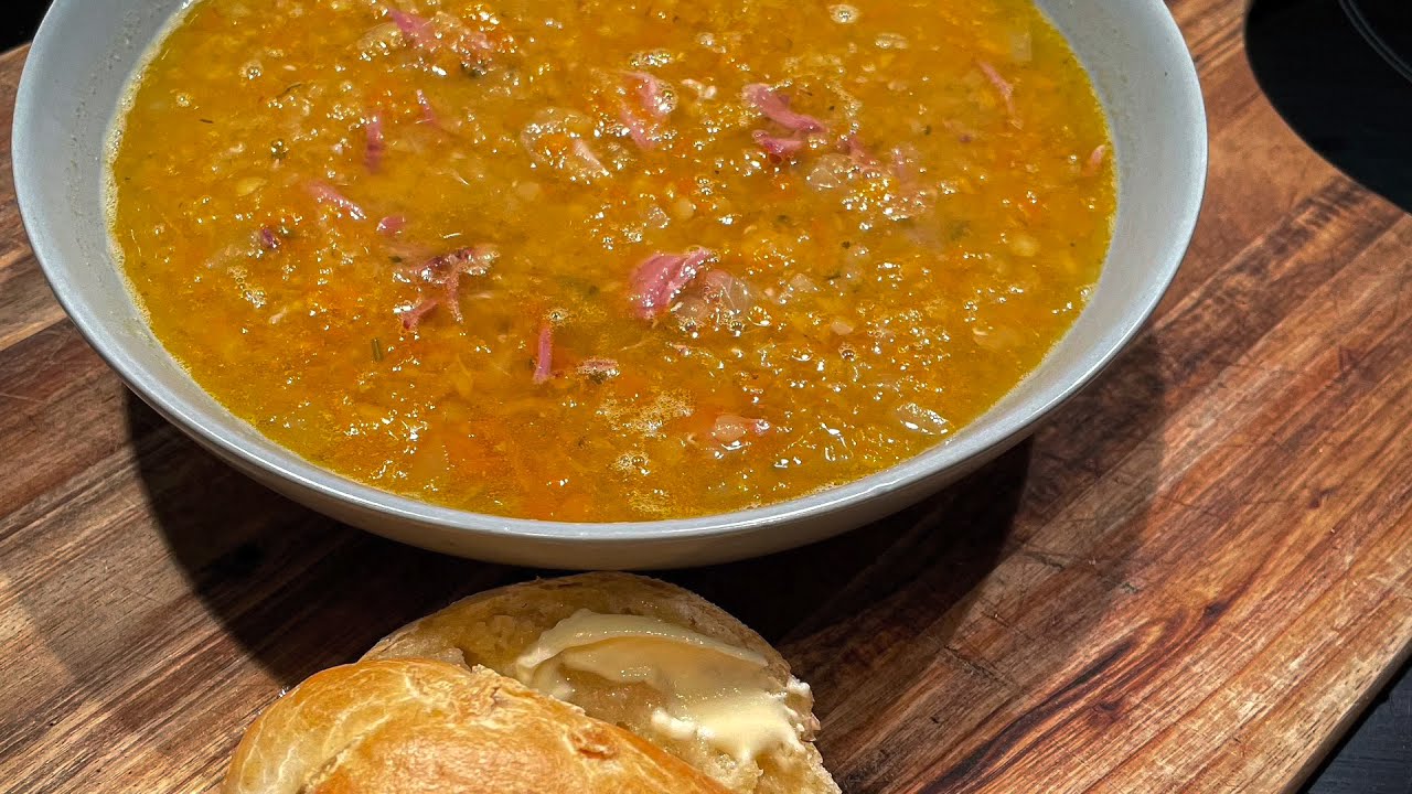 Классический рецепт супа из чечевицы и свиной рульки