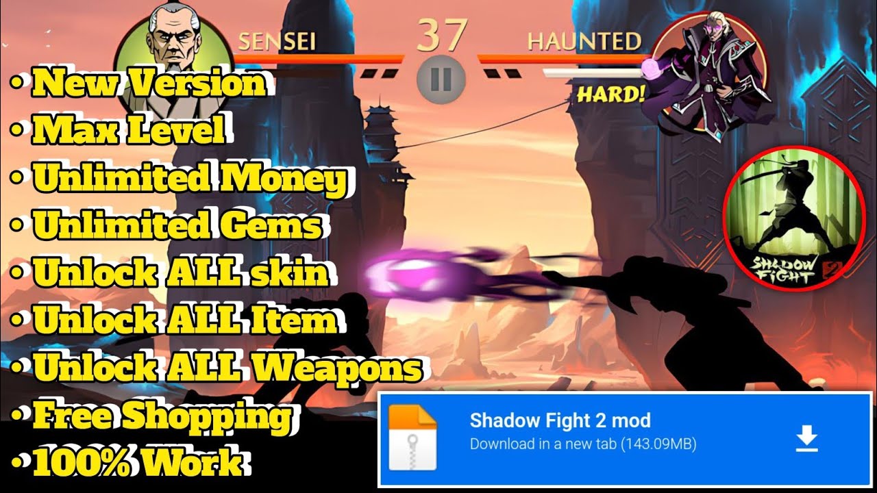 Shadow Fight 2 Mod Apk 2026 Версия 2.41.9 - Неограниченные деньги и отсутствие паролей