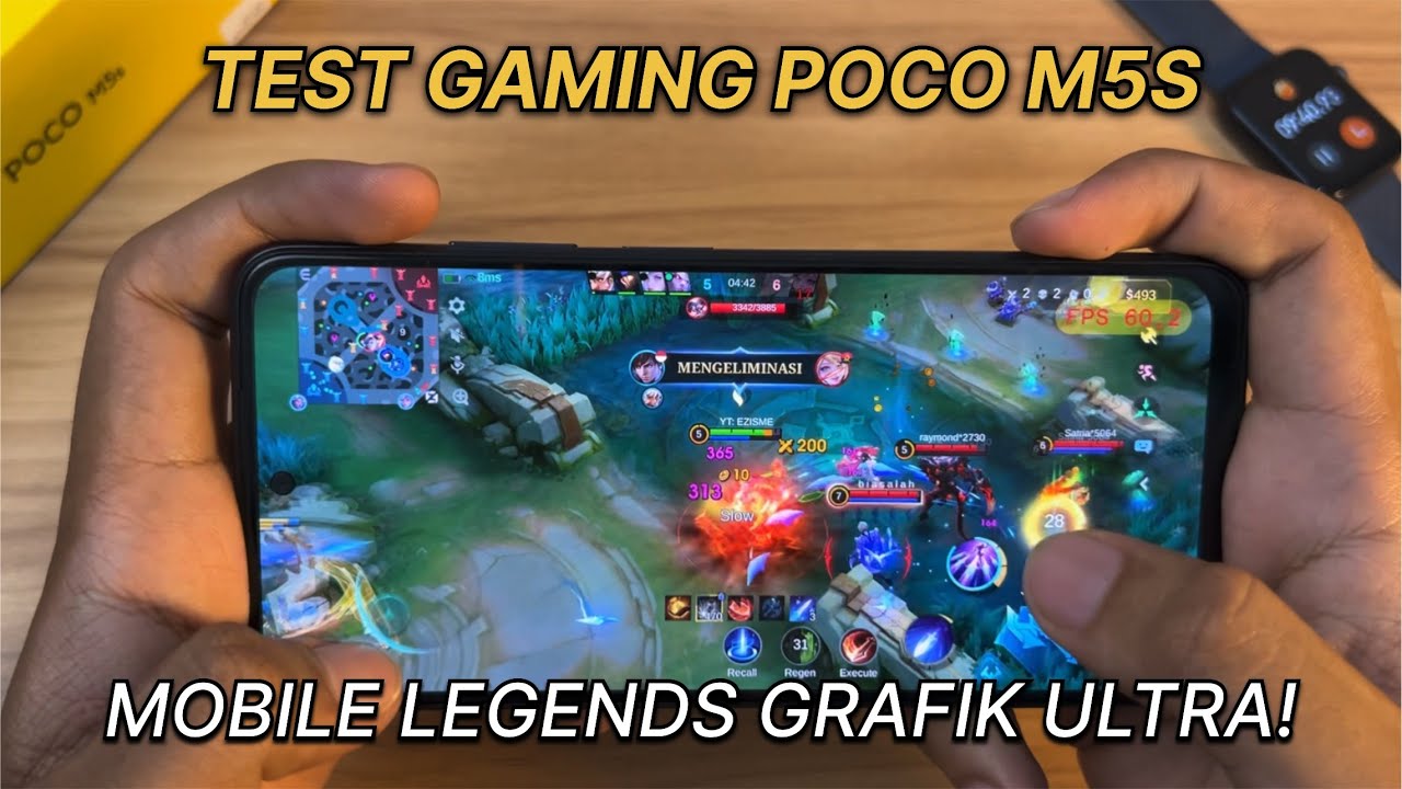 Tes Main Mobile Legends di Poco M5s di tahun 2024 - Test FPS , Suhu & Baterai!