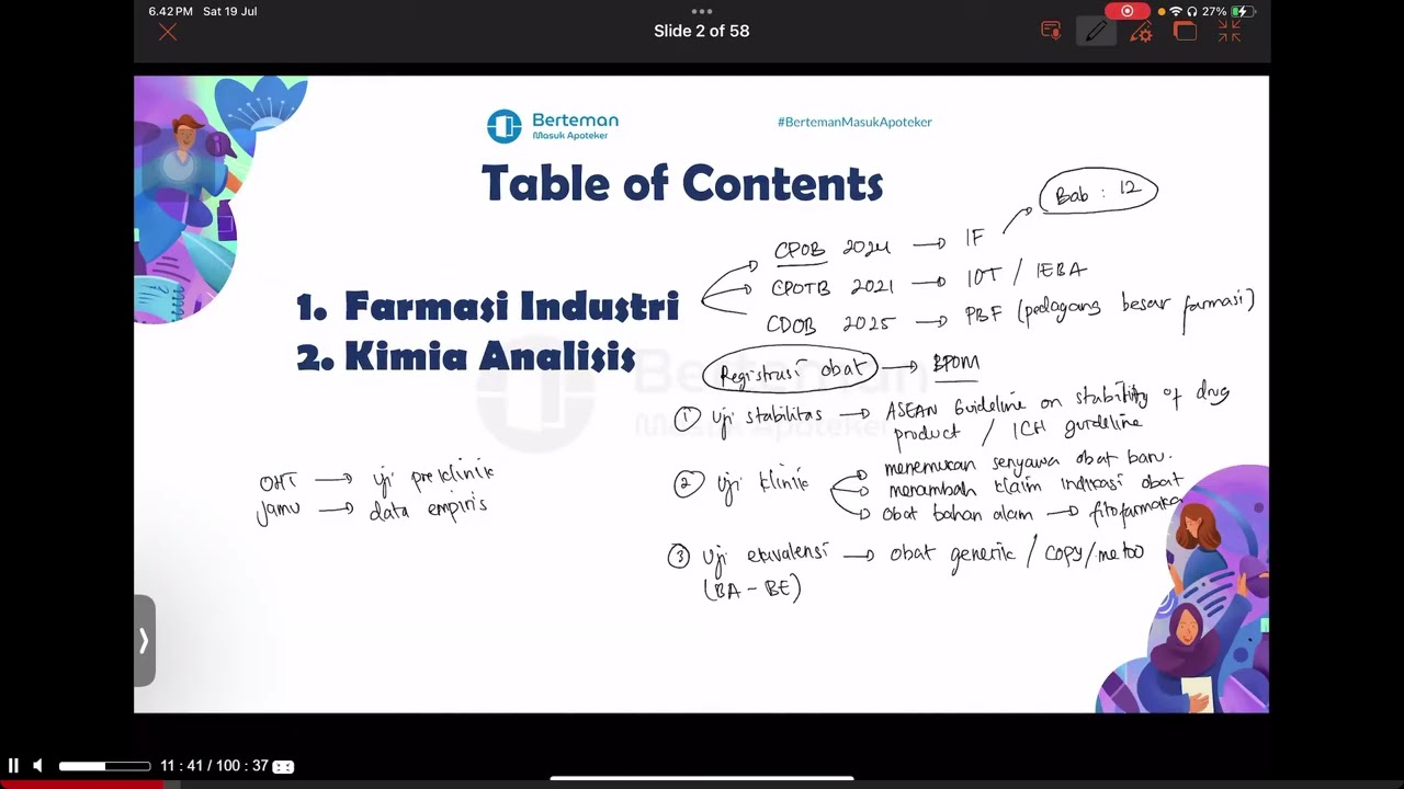 Pertemuan 4 Juli (Farmasi Industri dan Kimia Analisis Part 1)