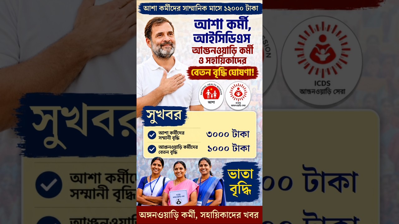 ভাতা বাড়ল রাজ্যের আশা কর্মী, অঙ্গনওয়াড়ি দিদিদের | Icds Anganwadi, Asha Worker salary hike