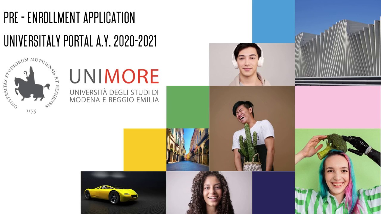 Online pre-enrollment  UNIMORE -register to UNIVERSITALY