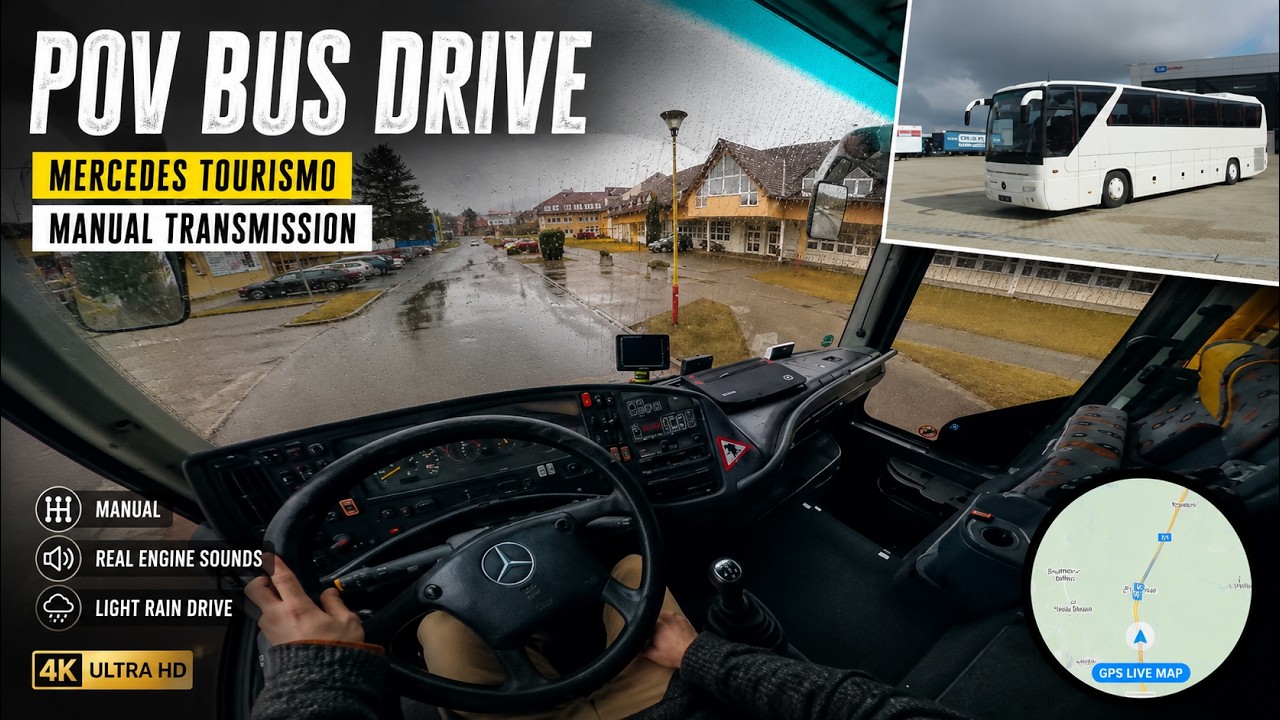 POV: Driving a Mercedes-Benz Tourismo Bus | Manual Transmission | Scenic Czech Countryside | 4K