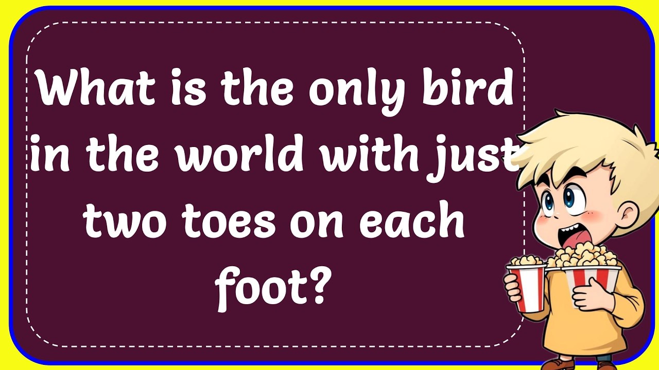 What is The Only Bird in The World With Just Two Toes On Each Foot? Correct