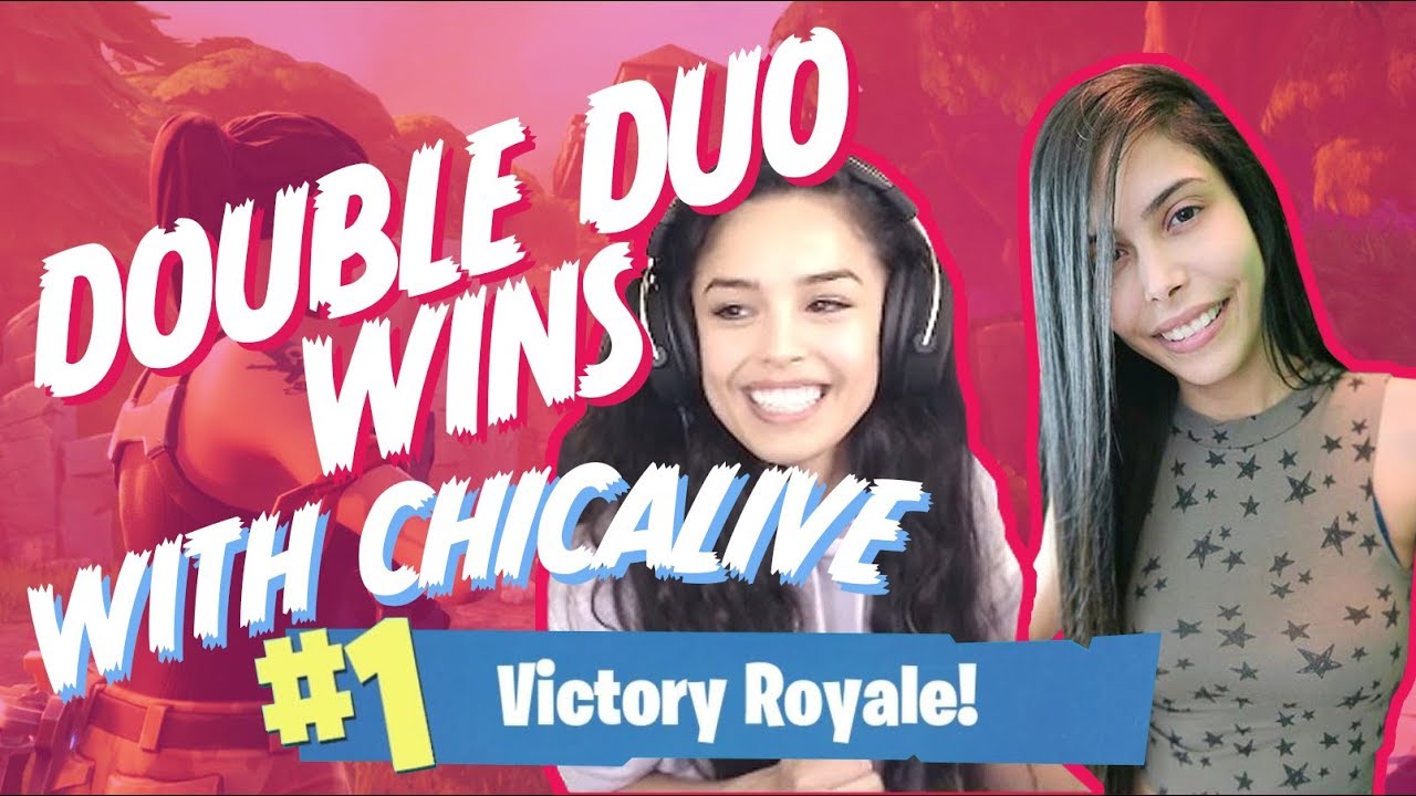 GIRL DUO SQUAD BACK TO BACK WINS! Ft. ChicaLive - Valkyrae Fortnite