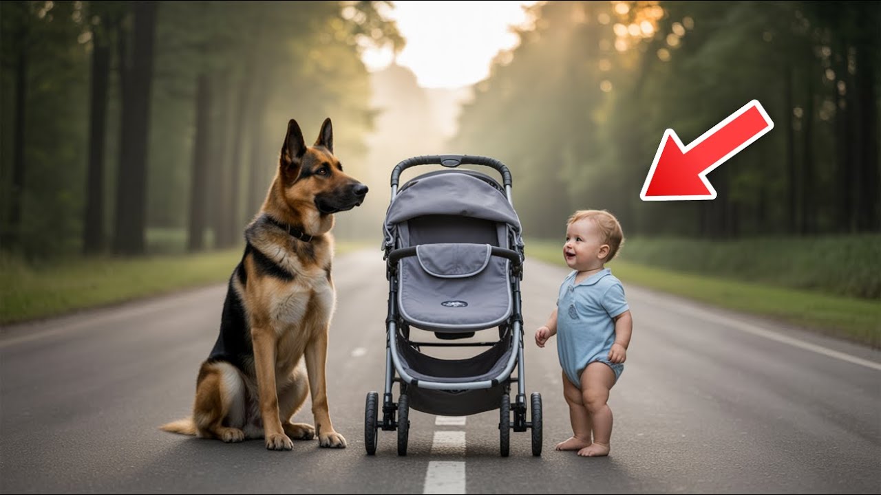Ein Deutscher Schäferhund bewacht einen Kinderwagen – was das Baby tut, rührt zu Tränen!