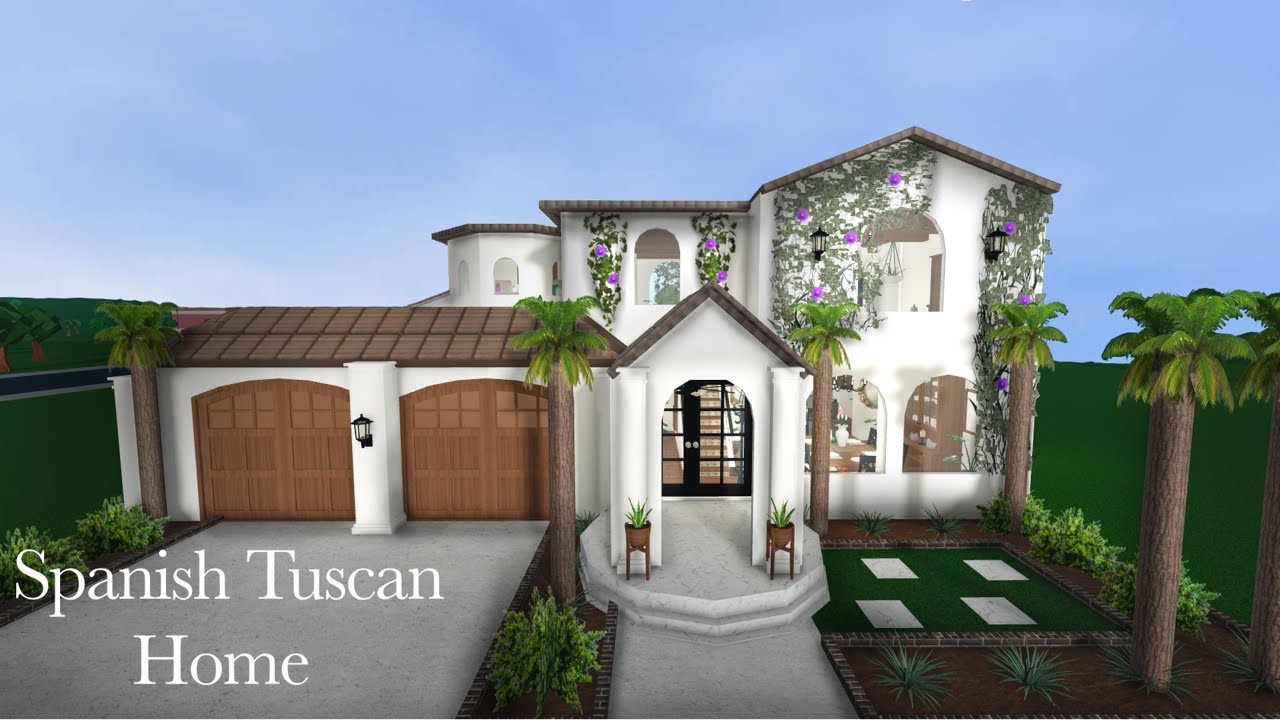 Spanish Tuscan Home | Realistic Bloxburg Speedbuild | Kinley_Playz