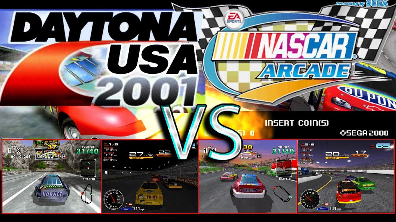 Daytona USA 2001 Vs Sega NASCAR Arcade - (777 Speedway/Circuit Pixie Vs Richmond)