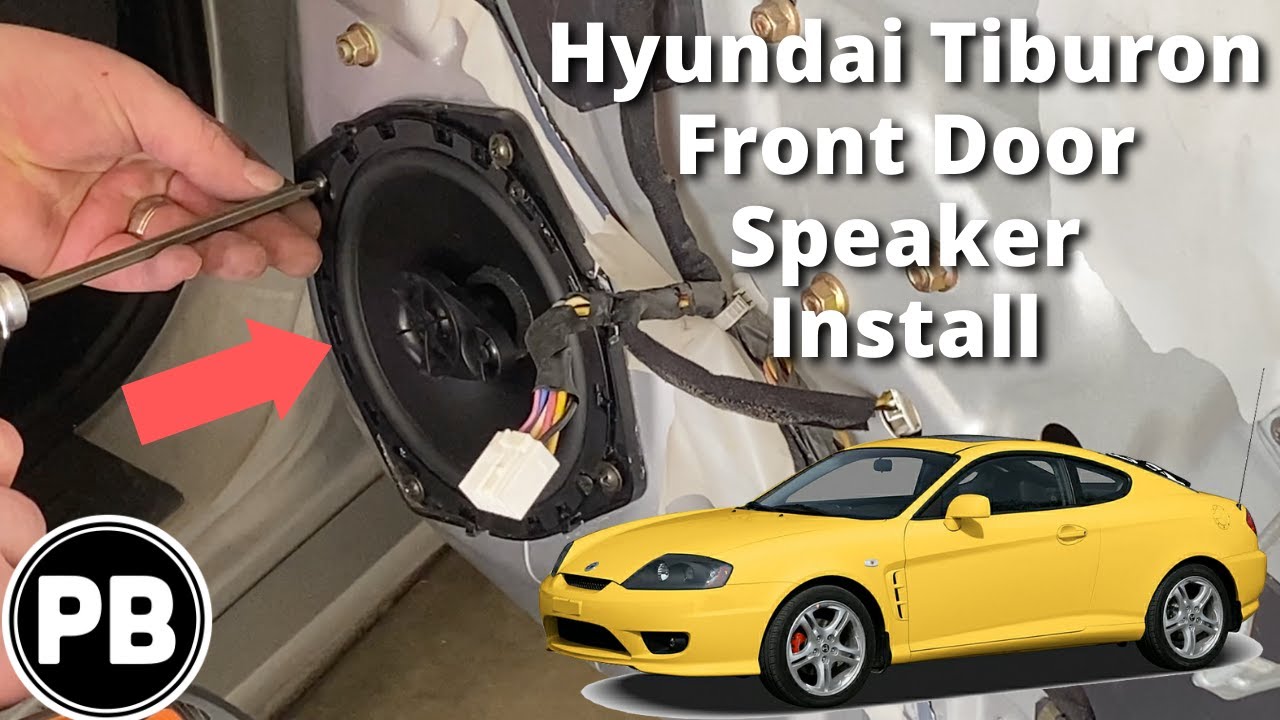 Установка динамика в переднюю дверь Hyundai Tiburon 2003–2008 гг.
