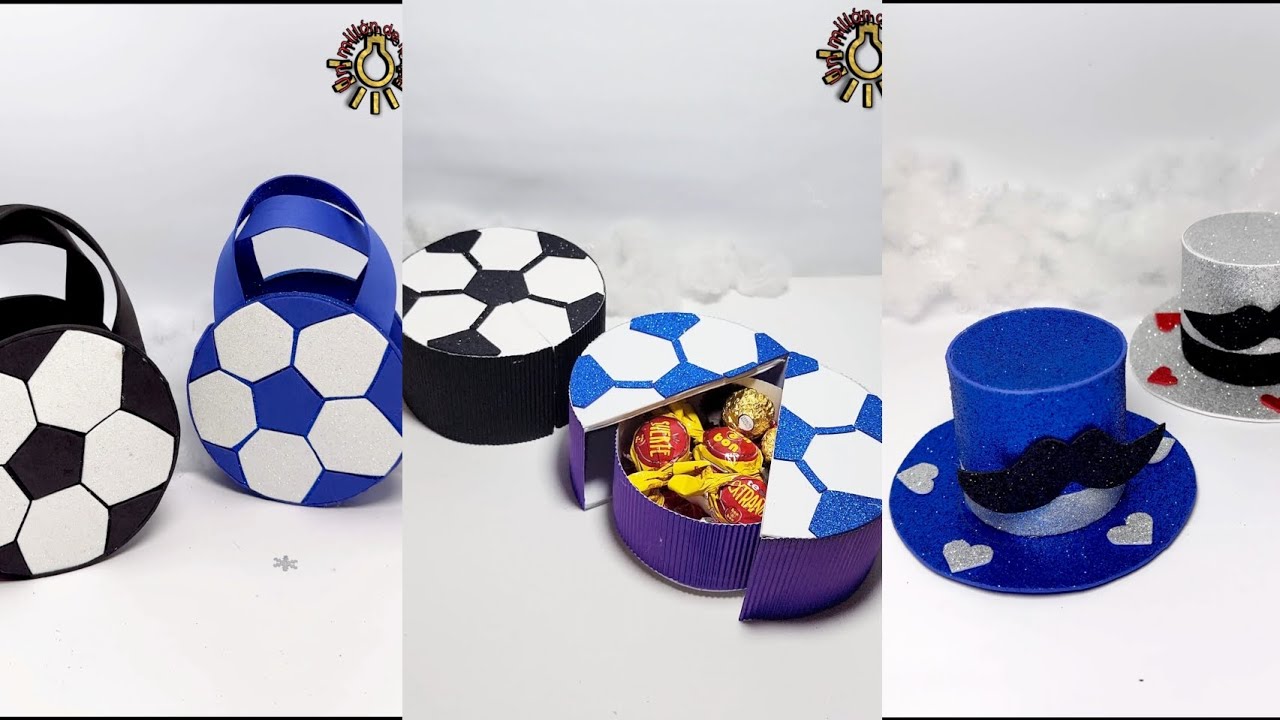 👦♥️tres ideas de cajitas de regalo🎁 para vender o regalar 👨 fáciles de hacer ⚽️