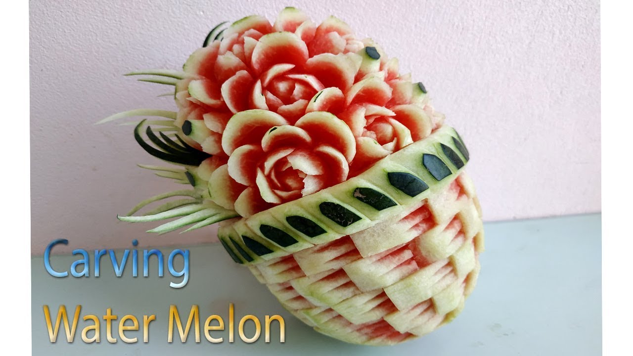 Flower Basket Fruit | WATERMELON CARVING | carving fruits | By BÀN TAY ĐEN #carving #watermelon