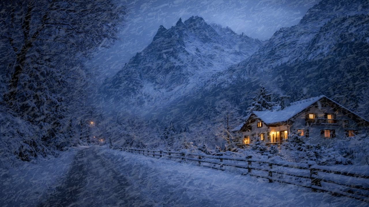 Howling cold wind & heavy snowfall | Winter blizzard | Relaxing nighttime blizzard sounds