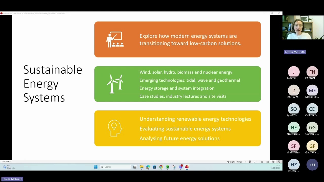 MSc Sustainable Energy Systems