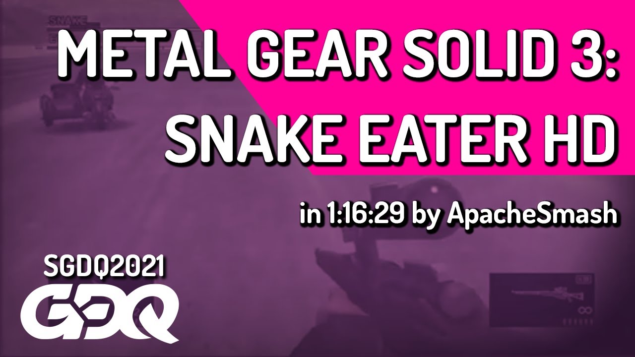 Metal Gear Solid 3: Snake Eater HD by ApacheSmash in 1:13:23 - Summer Games Done Quick 2021 Online