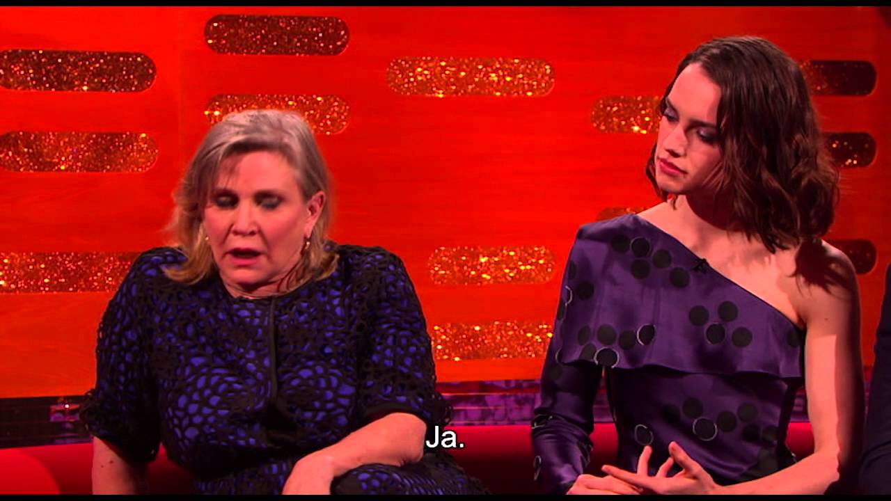 Graham Norton: Carrie Fisher geeft raad aan Daisy Ridley