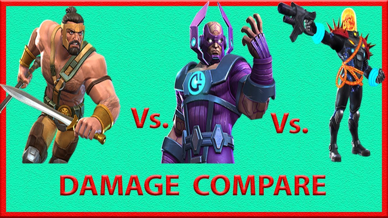 Hercules vs galan vs cgr damage compare mcoc