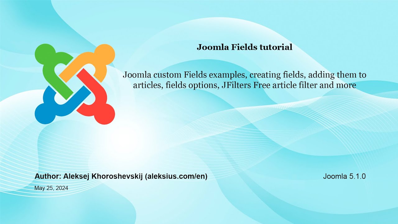 Joomla Fields – Video tutorial